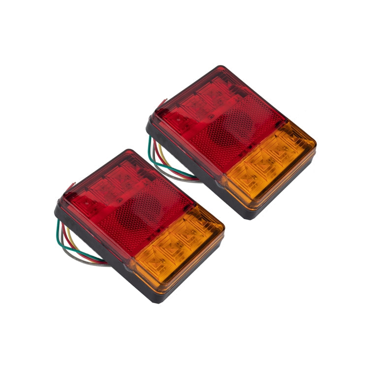 2 PCS Trailer / Truck E-type Square Shape 8LEDs Tail Light Set-Reluova