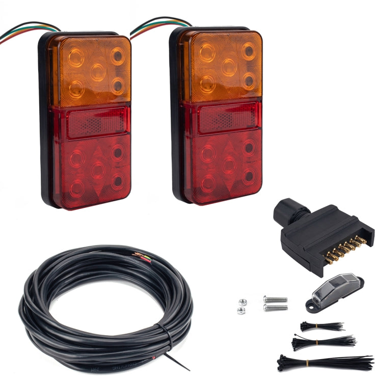 2 PCS Trailer / Truck B-type Long Strip 10LEDs Tail Light with License Plate Light Set-Reluova