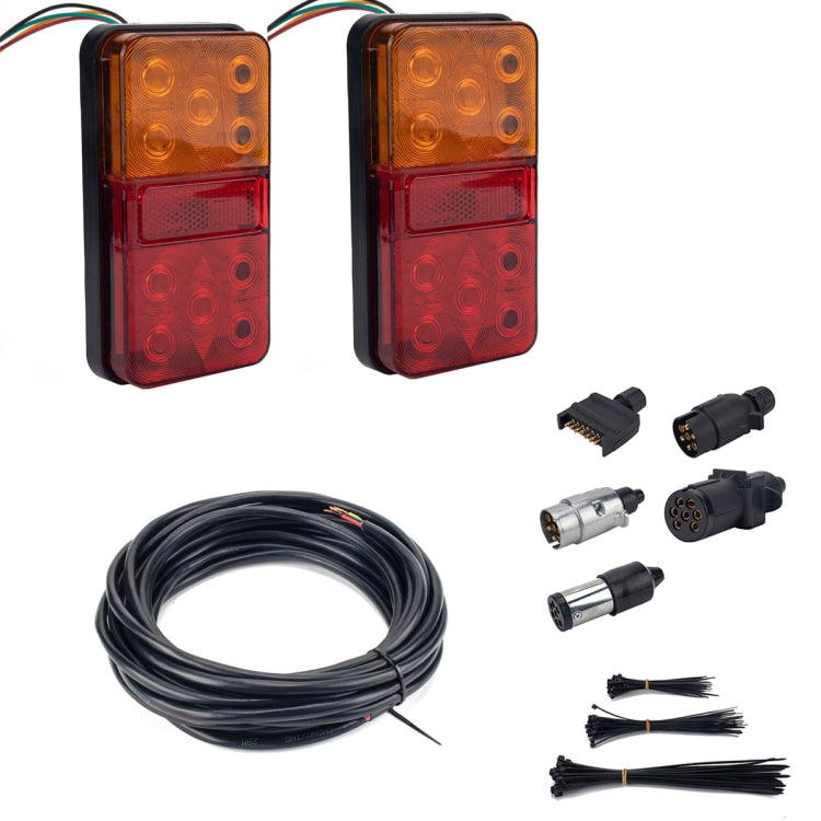 2 PCS Trailer / Truck C-type Long Strip 10LEDs Tail Light Set-Reluova