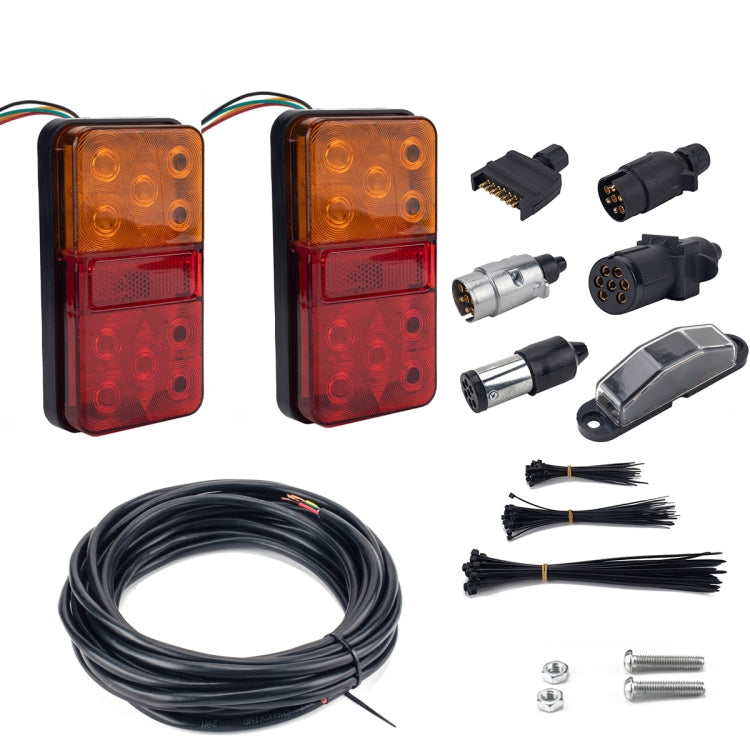 2 PCS Trailer / Truck D-type Long Strip 10LEDs Tail Light Set-Reluova