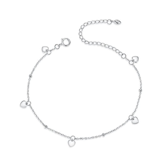 S925 Sterling Silver Platinum Plated Hollow Heart Bracelet Reluova