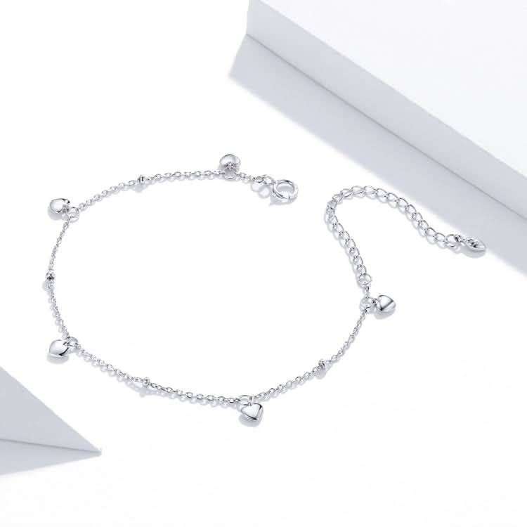 S925 Sterling Silver Platinum Plated Hollow Heart Bracelet Reluova