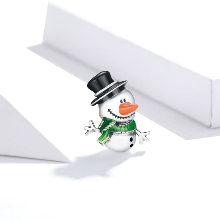 S925 Sterling Silver Snowman Beads DIY Bracelet Necklace Accessories