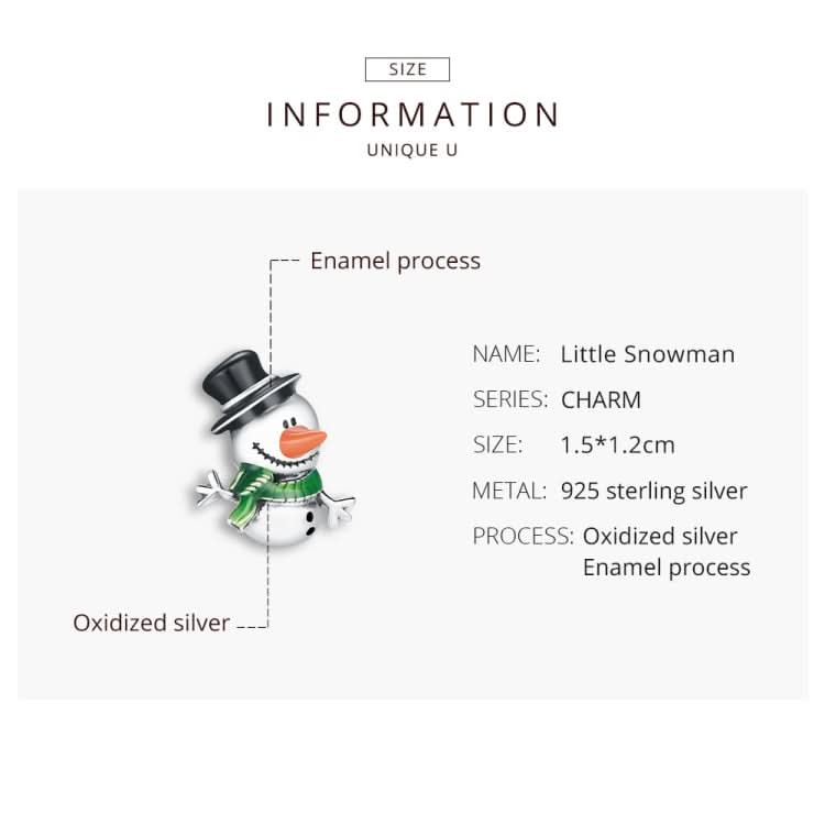 S925 Sterling Silver Snowman Beads DIY Bracelet Necklace Accessories Reluova
