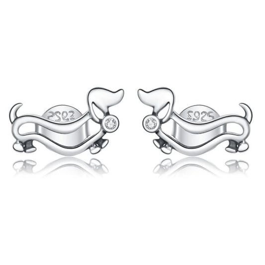 S925 Sterling Silver Cute Dog Women Earrings Reluova