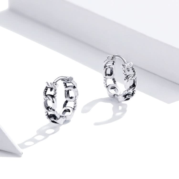 S925 Sterling Silver Simple Hollow Chain Women Earrings Reluova