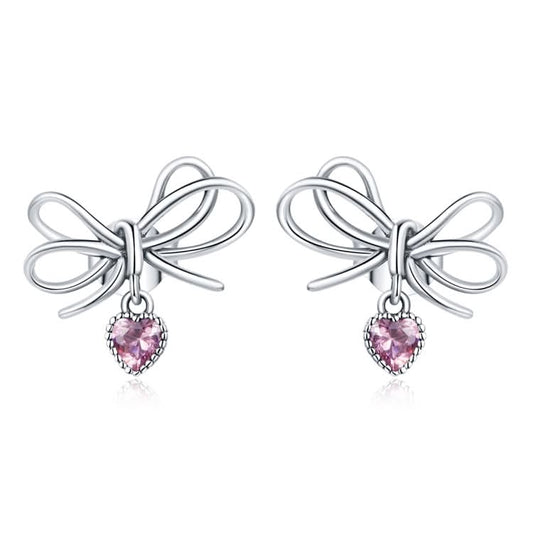 S925 Sterling Silver Bowknot Gift Women Earrings Reluova