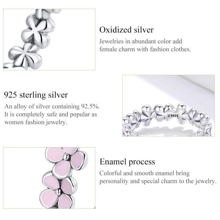 S925 Sterling Silver Pink Wreath Women Ring My Store