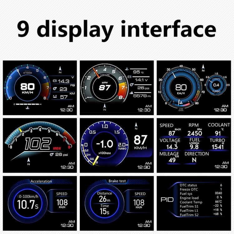 AP-6 Car HUD Head-up Display OBD GPS Driving Computer Code Table