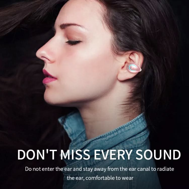 YX08 Ultra-light Ear-hook Wireless V5.0 Bluetooth Earphones Ear Clip Stereo Bluetooth Headset with Mic