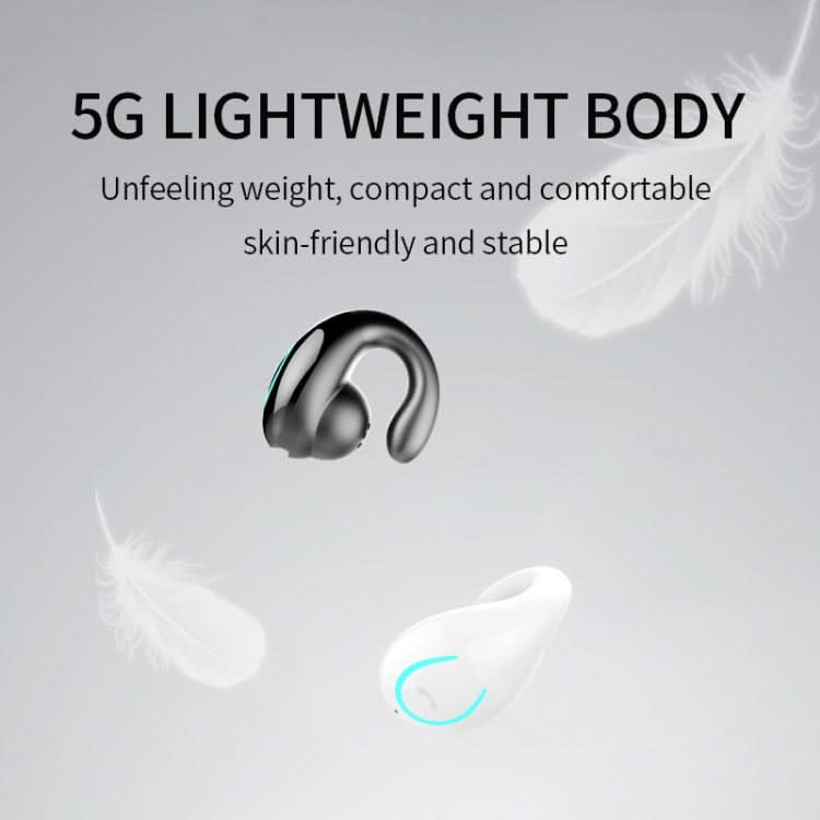 YX08 Ultra-light Ear-hook Wireless V5.0 Bluetooth Earphones Ear Clip Stereo Bluetooth Headset with Mic