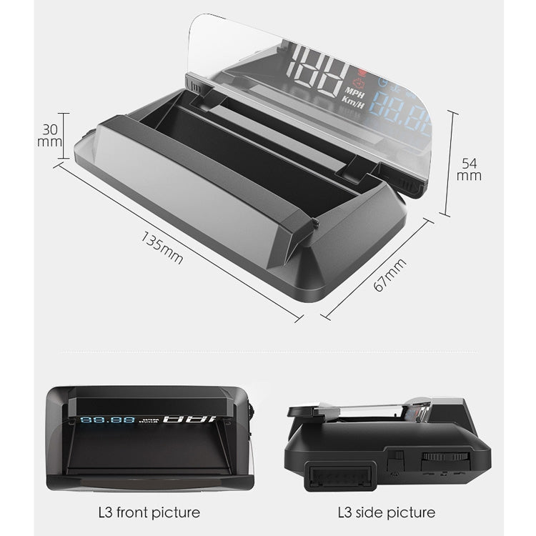 L3 HUD Head-up Display Car OBD2 Digital Display