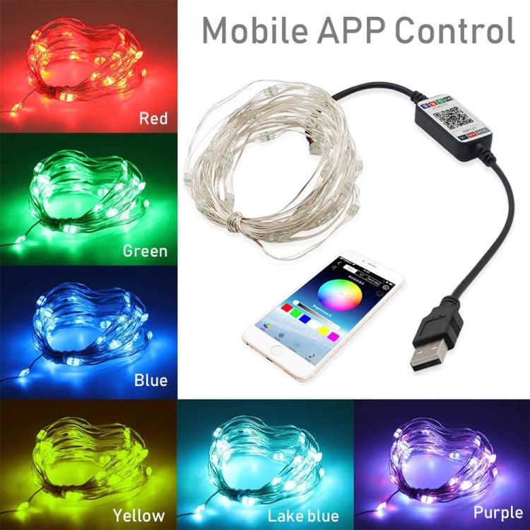 RGB USB  LED Copper Wire Light String Holiday Decoration Light String Bluetooth Mobile APP Control My Store