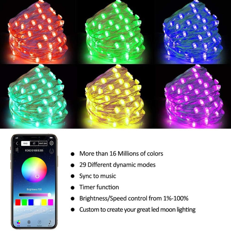 RGB USB  LED Copper Wire Light String Holiday Decoration Light String Bluetooth Mobile APP Control My Store