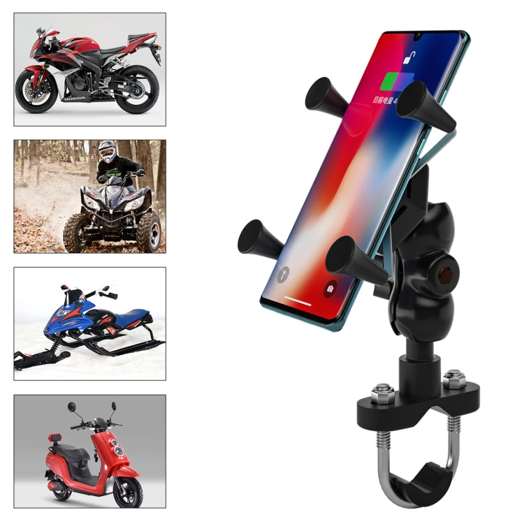 WUPP CS-1133A1 Motorcycle Four-claw X Shape Adjustable Mobile Phone Holder Bracket, Double Tap Buckle Version ÎҵÄÉ̵ê