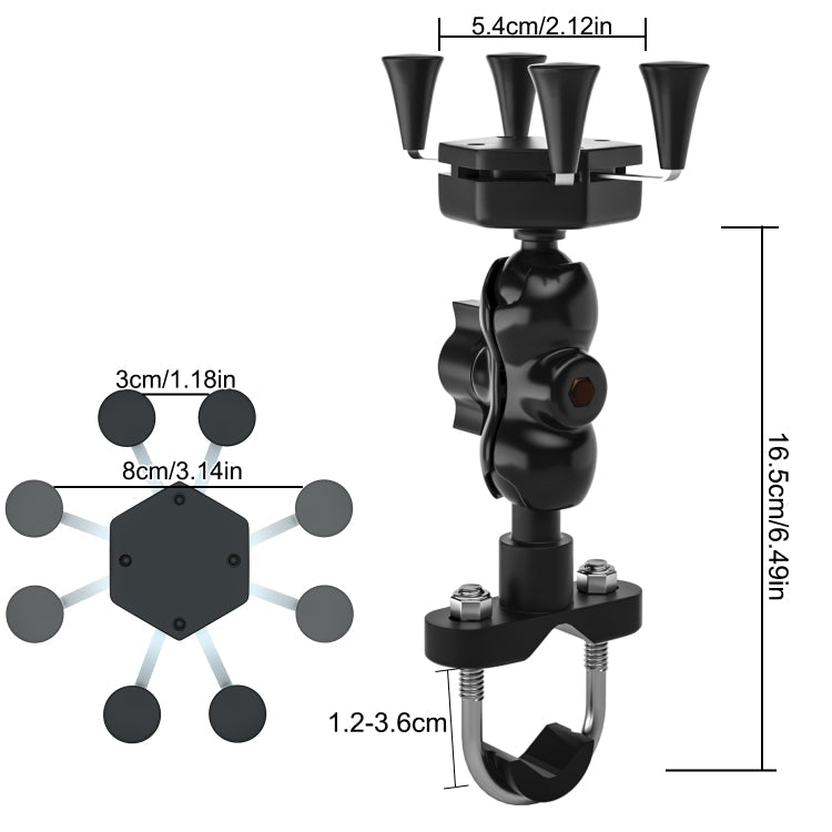 WUPP CS-1133A1 Motorcycle Four-claw X Shape Adjustable Mobile Phone Holder Bracket, Double Tap Buckle Version ÎҵÄÉ̵ê