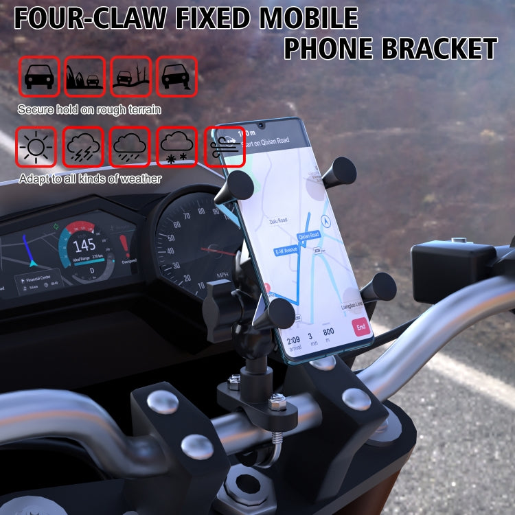 WUPP CS-1133A1 Motorcycle Four-claw X Shape Adjustable Mobile Phone Holder Bracket, Double Tap Buckle Version ÎҵÄÉ̵ê