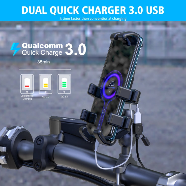 WUPP CS-1186B1 Motorcycle SAE Single USB Port Fast Charging Charger