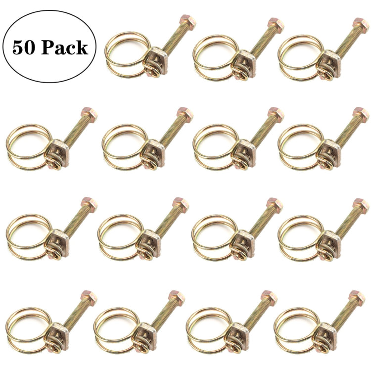 50 PCS M19 Adjustable Color Galvanized Iron Double Wire Hose Clamps ÎҵÄÉ̵ê