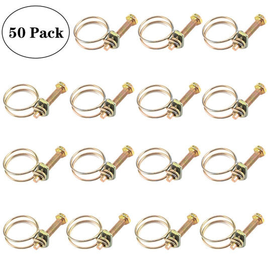 50 PCS M22 Adjustable Color Galvanized Iron Double Wire Hose Clamps ÎҵÄÉ̵ê