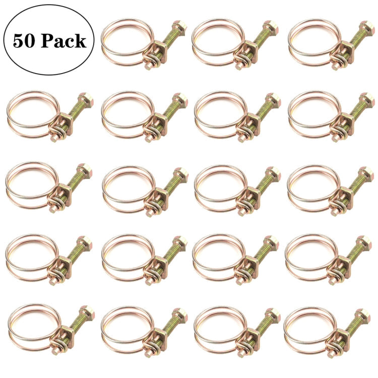 50 PCS M25 Adjustable Color Galvanized Iron Double Wire Hose Clamps ÎҵÄÉ̵ê