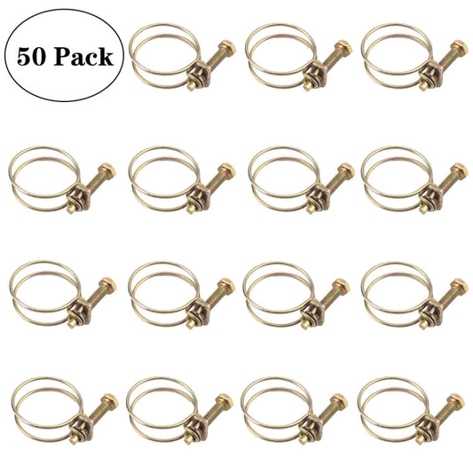 50 PCS M32 Adjustable Color Galvanized Iron Double Wire Hose Clamps ÎҵÄÉ̵ê