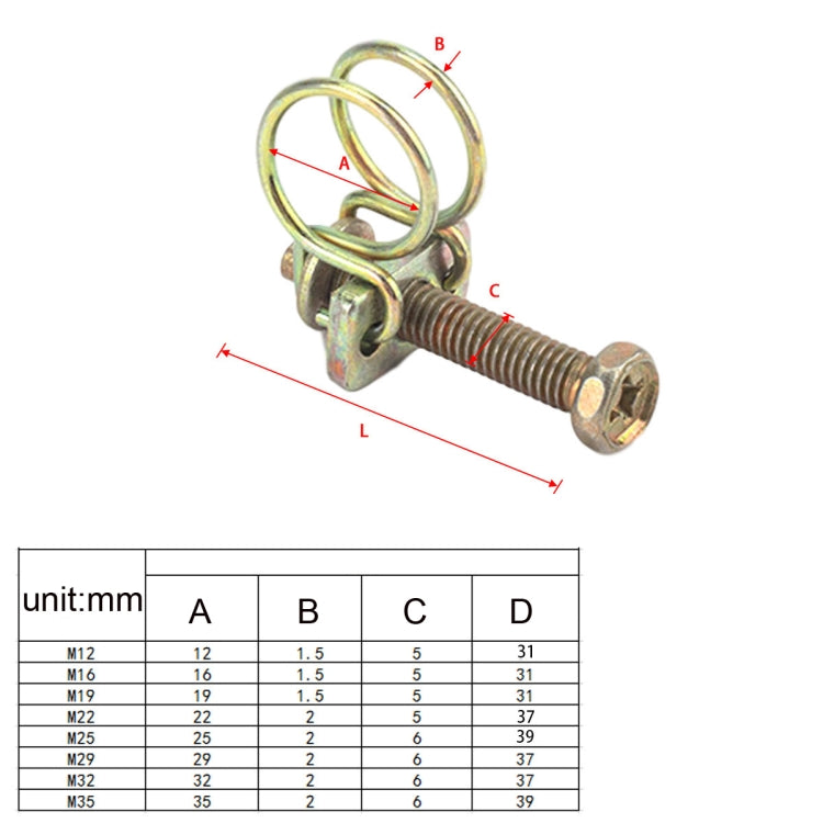 40 PCS Adjustable Color Galvanized Iron Double Wire Hose Clamps