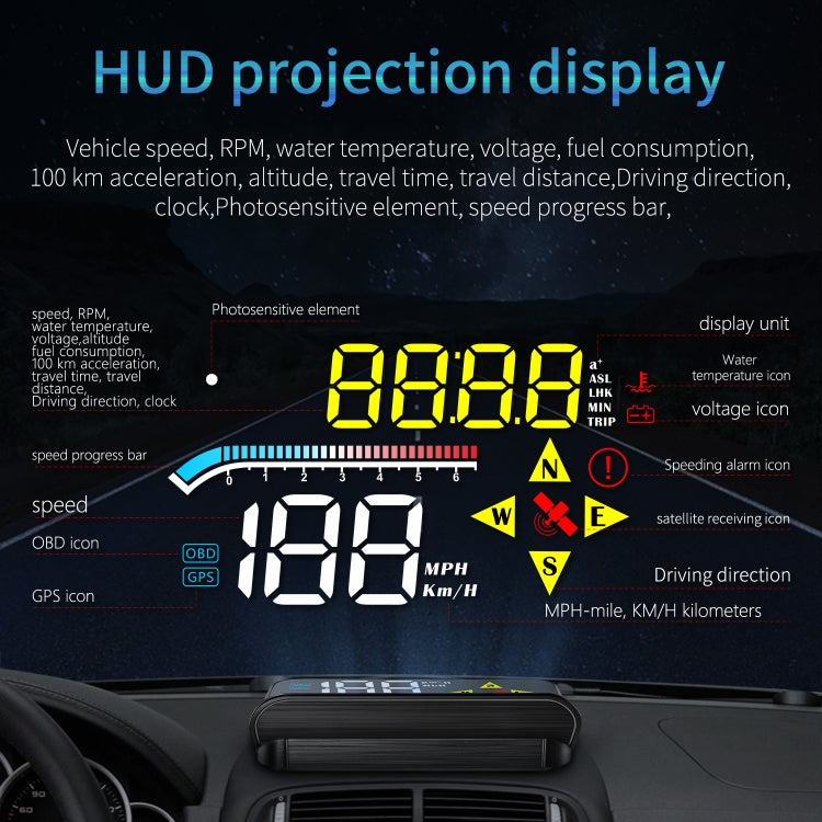 M17 Car HUD Head-up Display GPS Speed Meter Car OBD2 Diagnostic Tool ÎҵÄÉ̵ê