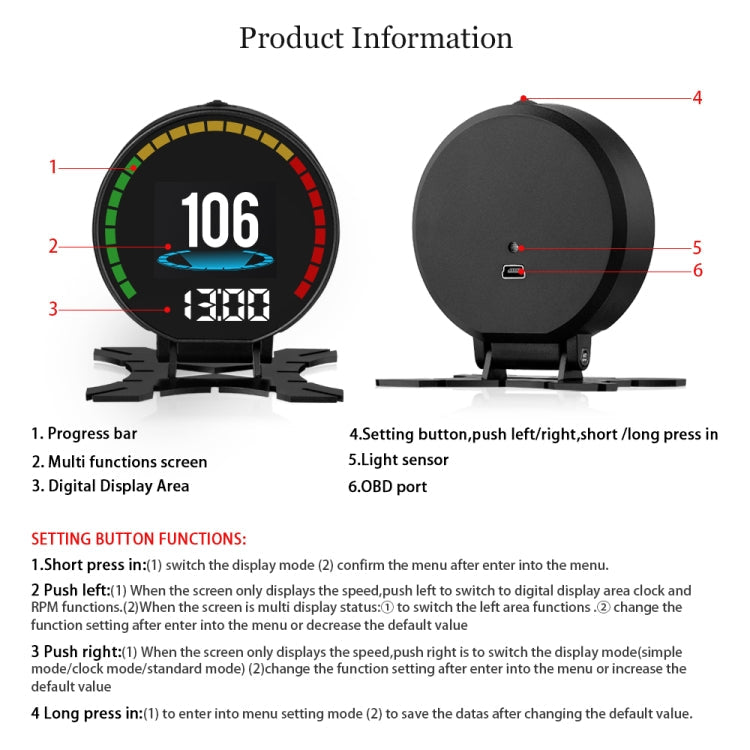 P15 OBD2 Car HUD Head-up Display Water Temperature / Vehicle Speed / Voltage ÎҵÄÉ̵ê