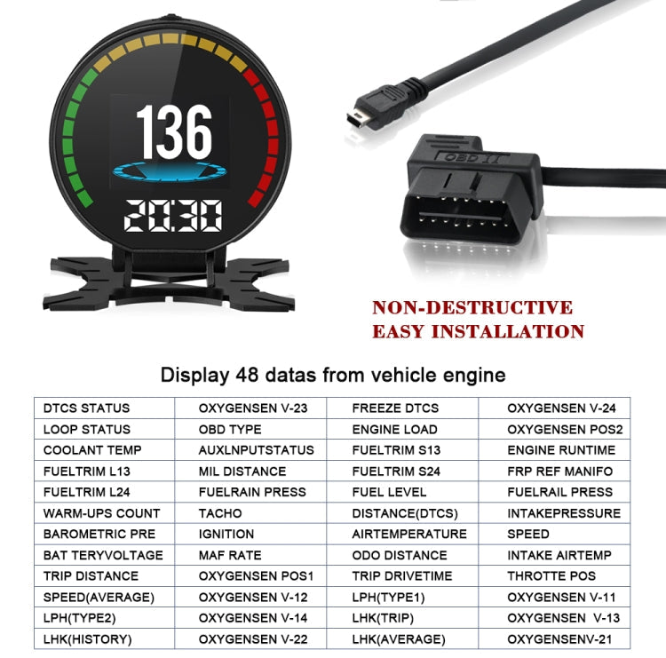 P15 OBD2 Car HUD Head-up Display Water Temperature / Vehicle Speed / Voltage ÎҵÄÉ̵ê