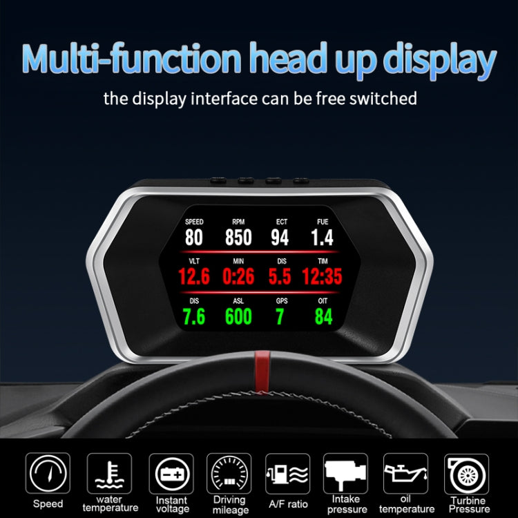 P17 Car HUD Head-up Display GPS Speed Meter Car OBD2 Fault Elimination Code