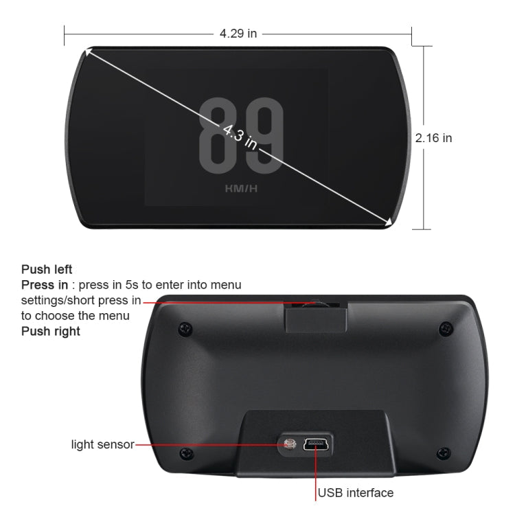 T800 Car HUD Head-up Display GPS Speed Display Speed / Voltage Alarm Altitude Display ÎҵÄÉ̵ê