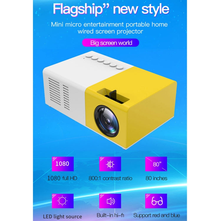 J9 1920x1080P 15 ANSI Portable Home Theater Mini LED HD Digital Projector, Basic Version, Reluova