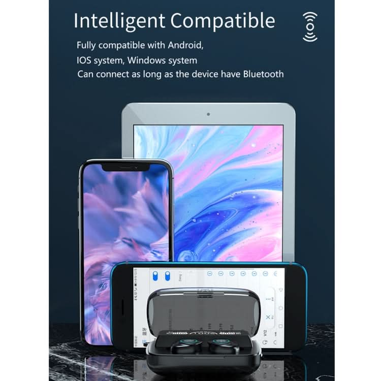 M17 Bluetooth 5.1 LED Display Screen Touch Waterproof Wireless Bluetooth Earphone with Charging Box