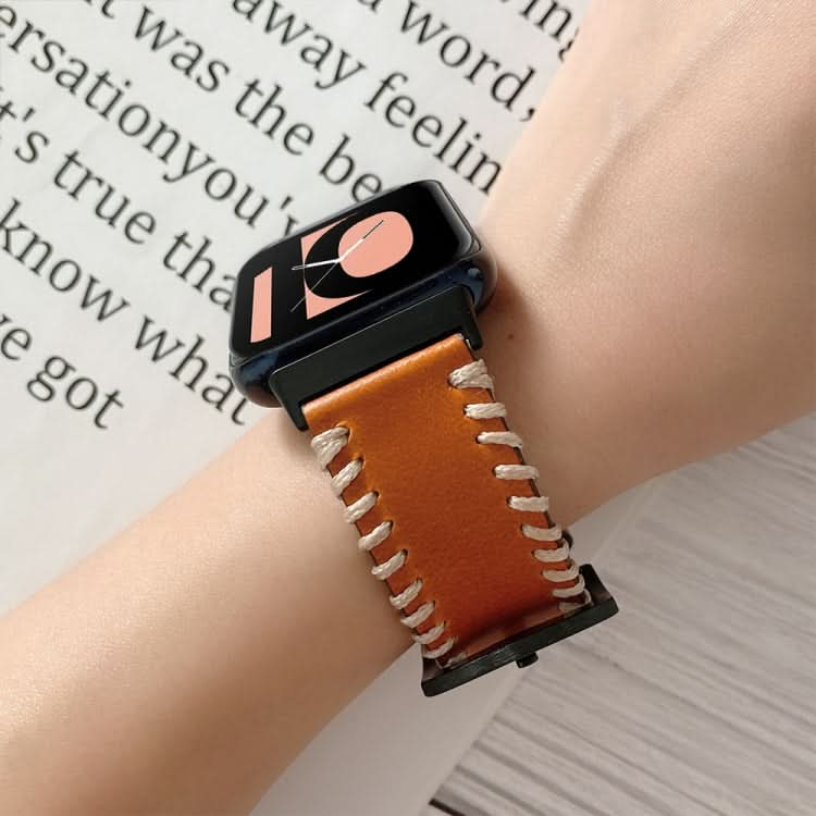 Fish Bone Hand Suture Leather Replacement Strap Watchband