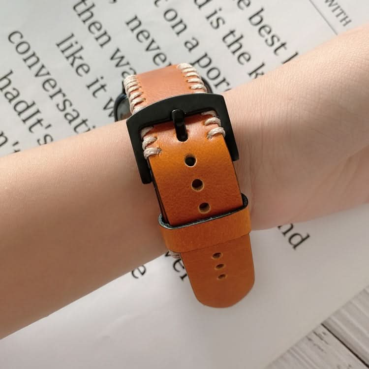 Fish Bone Hand Suture Leather Replacement Strap Watchband