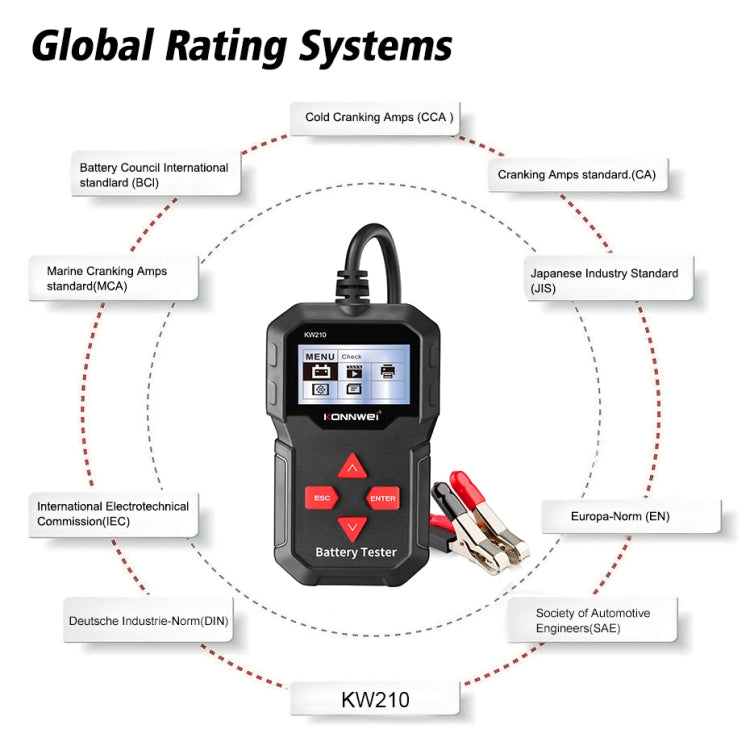 KONNWEI KW210 Car Battery Test Battery Capacity Resistance Battery Detector