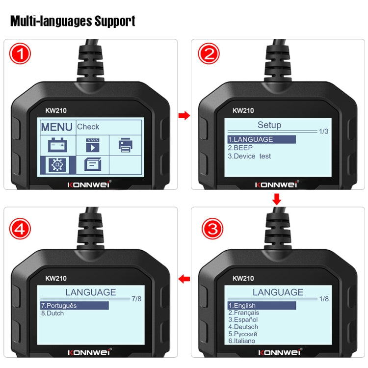 KONNWEI KW210 Car Battery Test Battery Capacity Resistance Battery Detector