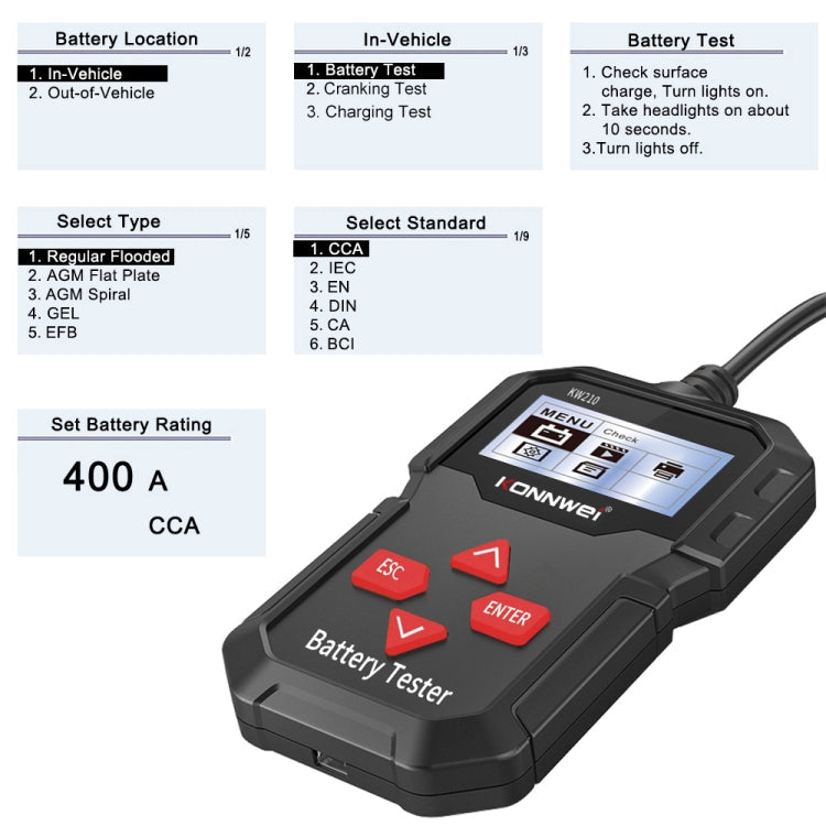 KONNWEI KW210 Car Battery Test Battery Capacity Resistance Battery Detector ÎҵÄÉ̵ê