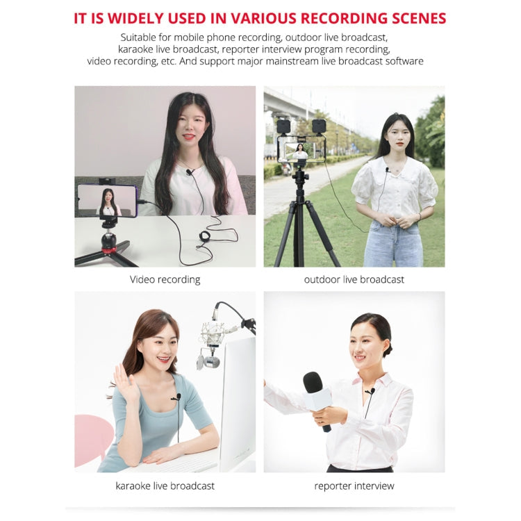 YELANGU MY2-C Type-C Interface Live Broadcast Interview Mobile Phone Lavalier Microphone, Length: 1.5m My Store