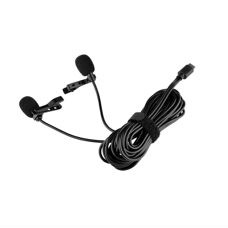 YELANGU MY3 Type-C Interface Live Broadcast Interview Mobile Phone Double Clip Lavalier Microphone, Length: 2.5m My Store