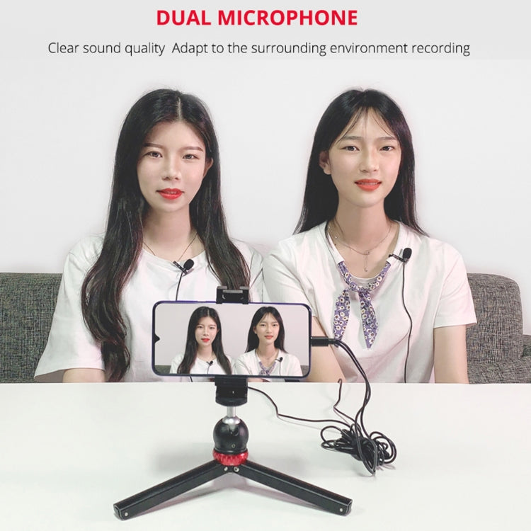 YELANGU MY3 Type-C Interface Live Broadcast Interview Mobile Phone Double Clip Lavalier Microphone, Length: 2.5m