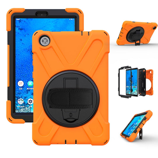 Shockproof Colorful Silicone + PC Protective Case with Holder & Hand Grip Strap & Shoulder Strap