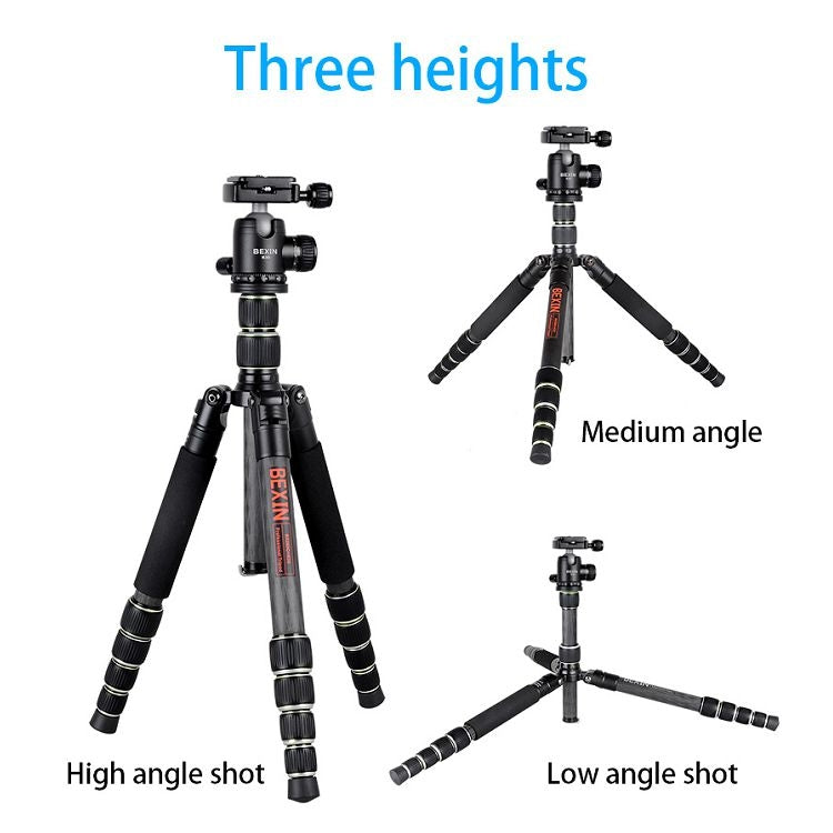 BEXIN BX255C K30 Portable Carbon Fiber Tripod for Camera Dslr