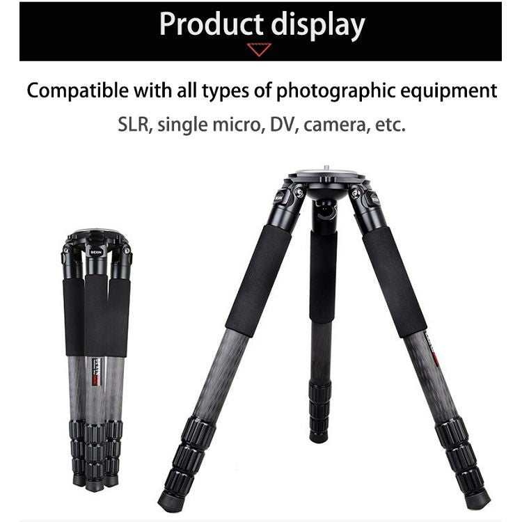 BEXIN ST424C Rugged Camcorder Photographic Carbon Fiber Big Tripod, Max Tube: 40mm