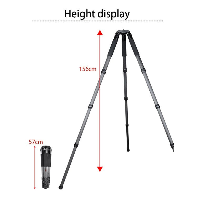 BEXIN ST424C Rugged Camcorder Photographic Carbon Fiber Big Tripod, Max Tube: 40mm