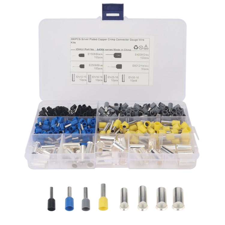 390 PCS Non Insulated Ferrules Pin Cord End Kit EN Series with Needle-shaped Tubular Terminal-Reluova