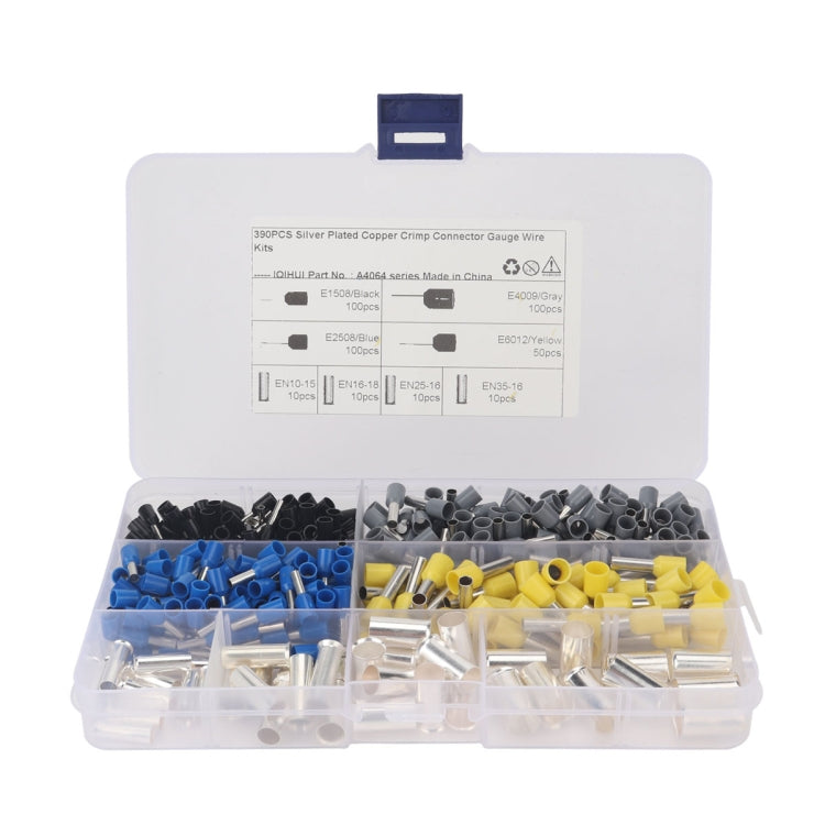 390 PCS Non Insulated Ferrules Pin Cord End Kit EN Series with Needle-shaped Tubular Terminal-Reluova