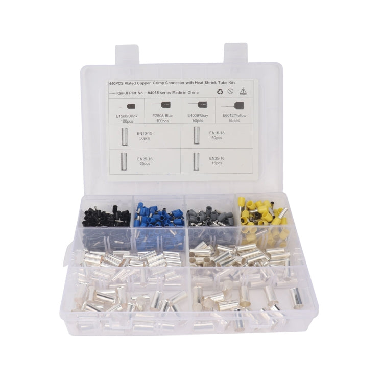 440 PCS Non Insulated Ferrules Pin Cord End Kit EN Series with Needle-shaped Tubular Terminal-Reluova