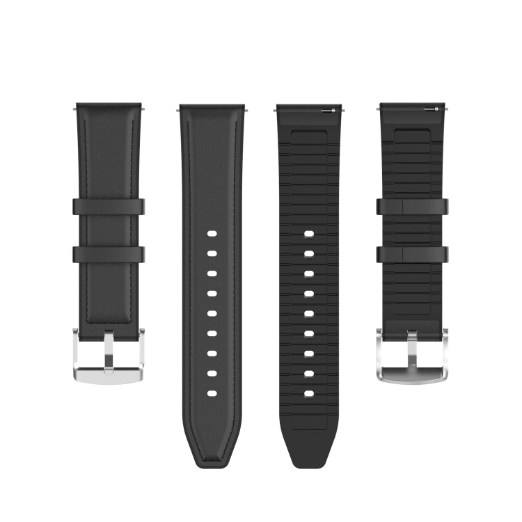 20mm Silicone Leather Replacement Strap Watchband for Samsung Galaxy Watch 3 41mm-Reluova